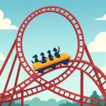 Illustration d’un roller coaster symbolisant les montagnes russes émotionnelles de l’adolescence